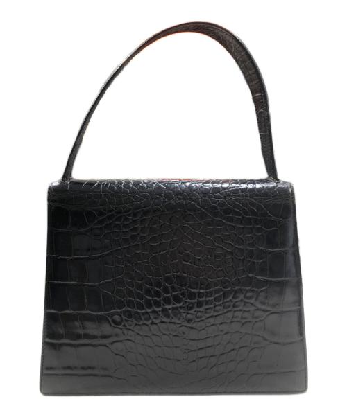 GIANNI VERSACE（ジャンニ・ヴェルサーチ）GIANNI VERSACE (ジャンニ・ヴェルサーチ) メデューサロゴハンドバッグ ブラックの古着・服飾アイテム