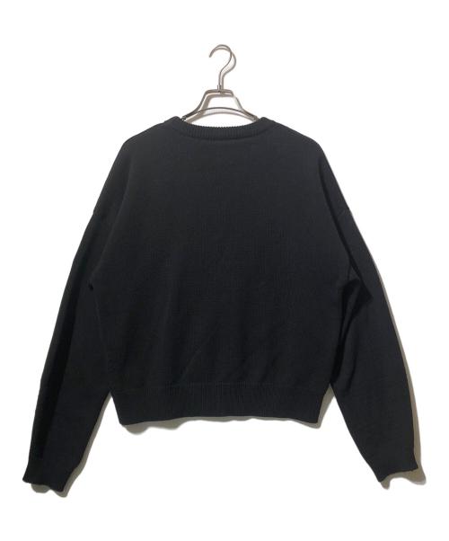 Lui's（ルイス）Lui's (ルイス) クロップドクルーネックニット ブラック サイズ:Sの古着・服飾アイテム