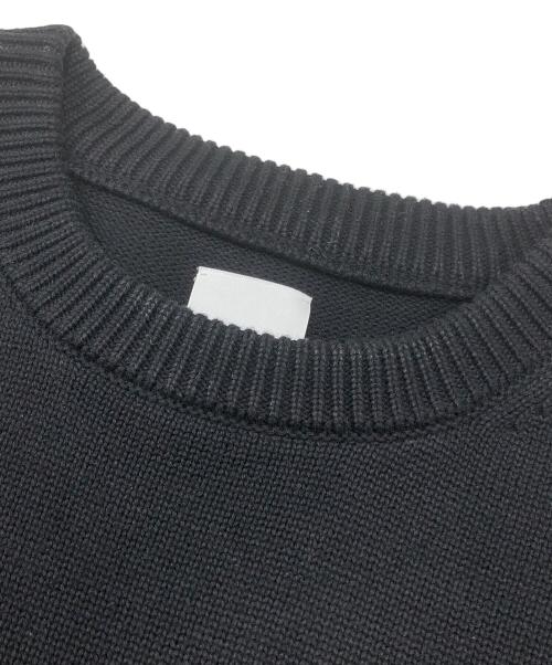 Lui's（ルイス）Lui's (ルイス) クロップドクルーネックニット ブラック サイズ:Sの古着・服飾アイテム