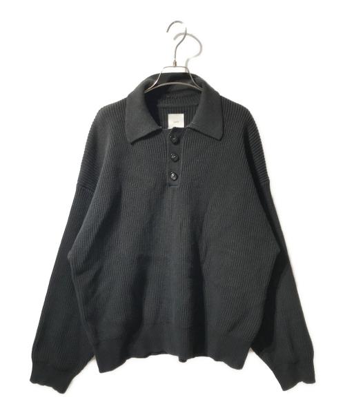 Lui's（ルイス）Lui's (ルイス) ニットポロシャツ/片畦ニット ブラック サイズ:Fの古着・服飾アイテム