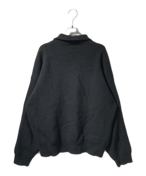 Lui's（ルイス）Lui's (ルイス) ニットポロシャツ/片畦ニット ブラック サイズ:Fの古着・服飾アイテム