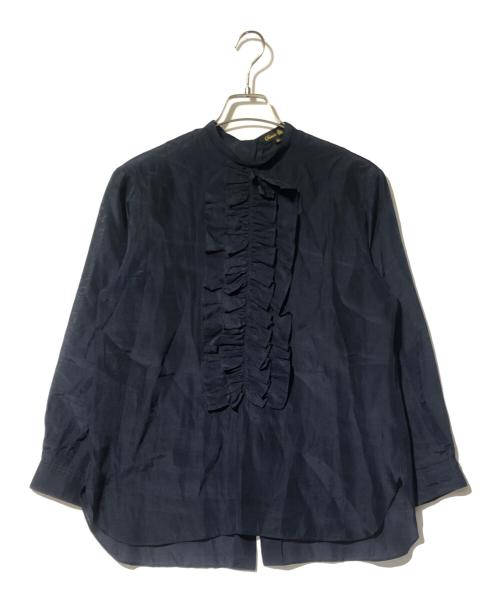 DRAWER（ドゥロワー）DRAWER (ドゥロワー) シアーブラウス ネイビー サイズ:36の古着・服飾アイテム