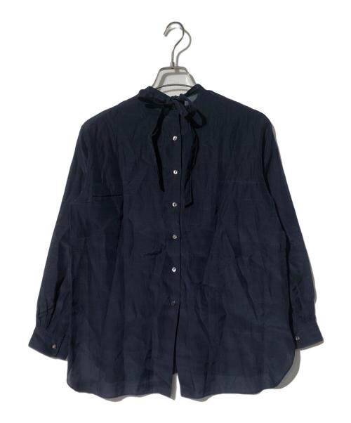 DRAWER（ドゥロワー）DRAWER (ドゥロワー) シアーブラウス ネイビー サイズ:36の古着・服飾アイテム