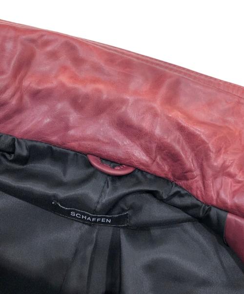 SCHAFFEN（シャッフェン）SCHAFFEN (シャッフェン) ホースハイドレザージャケット ボルドー サイズ:34の古着・服飾アイテム