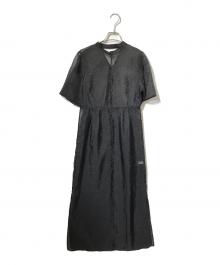 PUBLIC TOKYO（パブリックトウキョウ）の古着「パターンミックスシアーワンピース/半袖ワンピース」｜ブラック