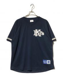 KEBOZ（ケボズ）の古着「Mesh V Neck Baseball Shirt」｜ネイビー