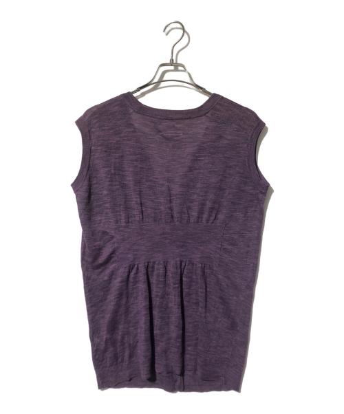 MM6 Maison Margiela（エムエムシックスメゾンマルジェラ）MM6 Maison Margiela (エムエムシックス メゾンマルジェラ) スリーブレスニットカーディガン パープル サイズ:表記無しの古着・服飾アイテム