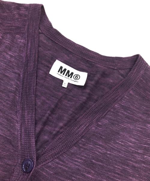 MM6 Maison Margiela（エムエムシックスメゾンマルジェラ）MM6 Maison Margiela (エムエムシックス メゾンマルジェラ) スリーブレスニットカーディガン パープル サイズ:表記無しの古着・服飾アイテム