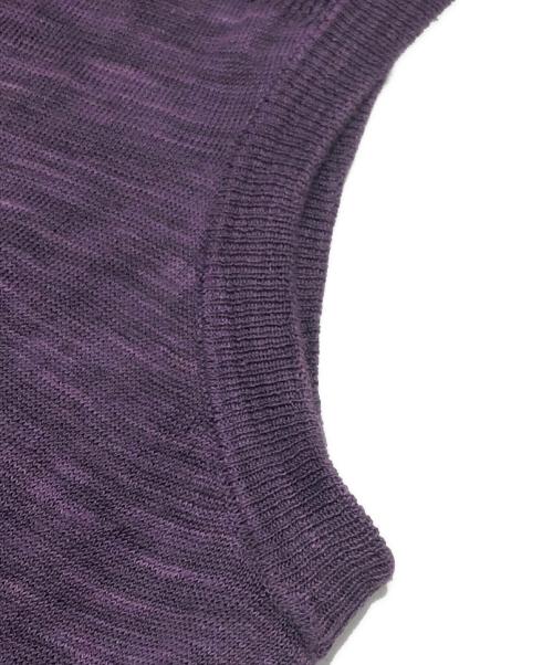 MM6 Maison Margiela（エムエムシックスメゾンマルジェラ）MM6 Maison Margiela (エムエムシックス メゾンマルジェラ) スリーブレスニットカーディガン パープル サイズ:表記無しの古着・服飾アイテム