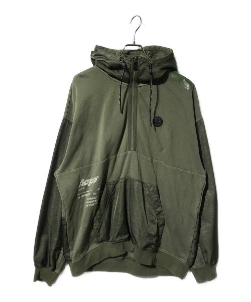 Aape BY A BATHING APE（エーエイプ バイ アベイシングエイプ）Aape BY A BATHING APE (エーエイプ バイ アベイシングエイプ) ハーフジップパーカー カーキ サイズ:XLの古着・服飾アイテム