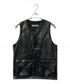 Schott×nano・universeショット×ナノ・ユニバース）の古着「別注ラムレザーベスト」｜ブラック