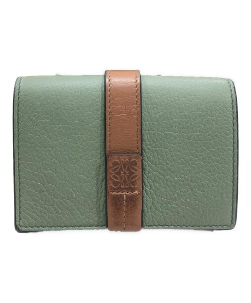 LOEWE（ロエベ）LOEWE (ロエベ) トライフォールド ウォレット ベージュ×オリーブの古着・服飾アイテム