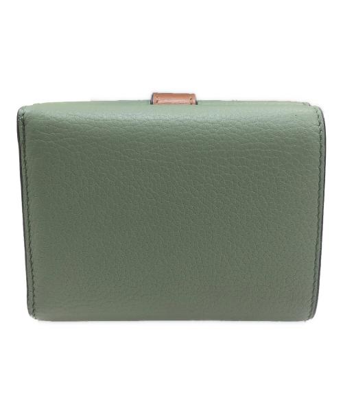 LOEWE（ロエベ）LOEWE (ロエベ) トライフォールド ウォレット ベージュ×オリーブの古着・服飾アイテム