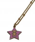 GUCCIグッチ）の古着「スターシェイプベアネックレス」｜ゴールド×ピンク