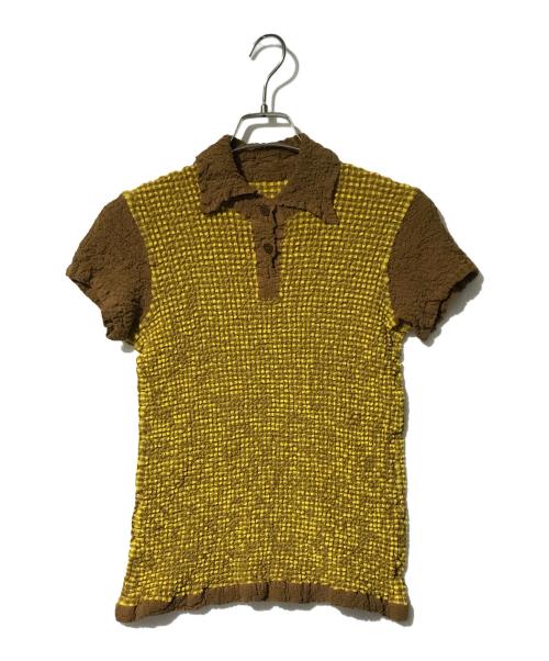 ISSEY MIYAKE me（イッセイ ミヤケ ミー）ISSEY MIYAKE me (イッセイ ミヤケ ミー) カリフラワー ポロシャツ イエロー サイズ:表記なしの古着・服飾アイテム