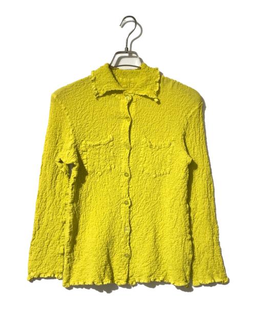 ISSEY MIYAKE me（イッセイ ミヤケ ミー）ISSEY MIYAKE me (イッセイ ミヤケ ミー) プリーツ カーディガン イエロー サイズ:表記なしの古着・服飾アイテム