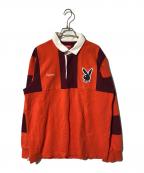 SUPREME×PLAY BOYシュプリーム×プレイボーイ）の古着「ラガーシャツ」｜オレンジ