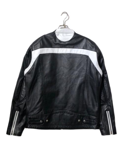 RHENIUM（レニウム）RHENIUM (レニウム) ラムレザーレーシングジャケット ブラック サイズ:40の古着・服飾アイテム