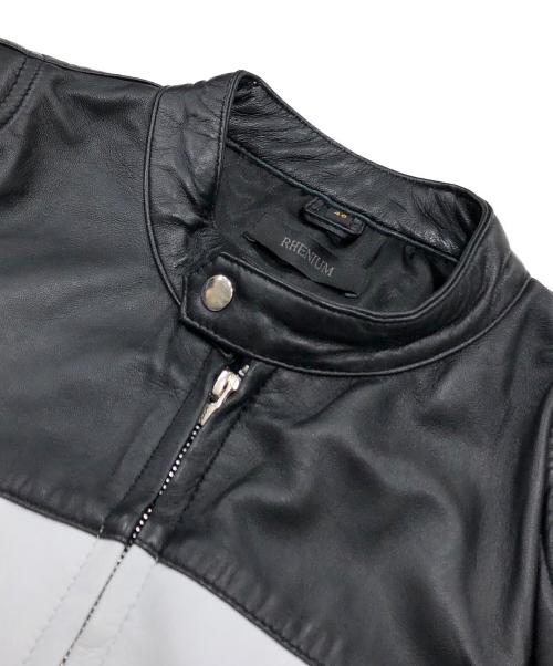 RHENIUM（レニウム）RHENIUM (レニウム) ラムレザーレーシングジャケット ブラック サイズ:40の古着・服飾アイテム