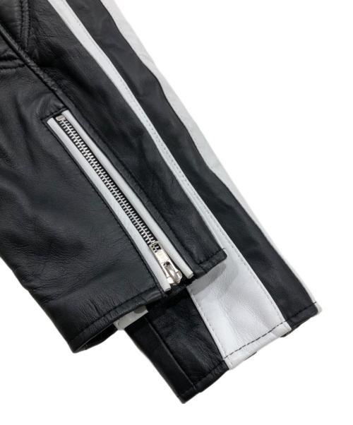 RHENIUM（レニウム）RHENIUM (レニウム) ラムレザーレーシングジャケット ブラック サイズ:40の古着・服飾アイテム