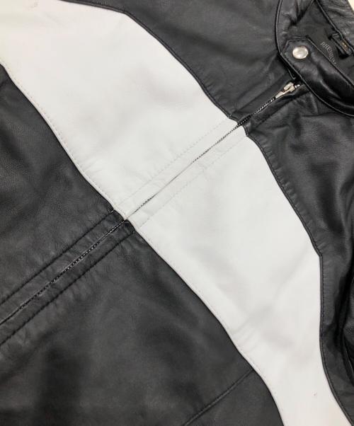 RHENIUM（レニウム）RHENIUM (レニウム) ラムレザーレーシングジャケット ブラック サイズ:40の古着・服飾アイテム