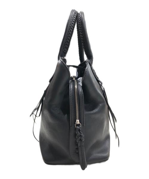 POLO RALPH LAUREN（ポロ・ラルフローレン）POLO RALPH LAUREN (ポロ・ラルフローレン) レザーサッチェルトートバッグ ブラックの古着・服飾アイテム