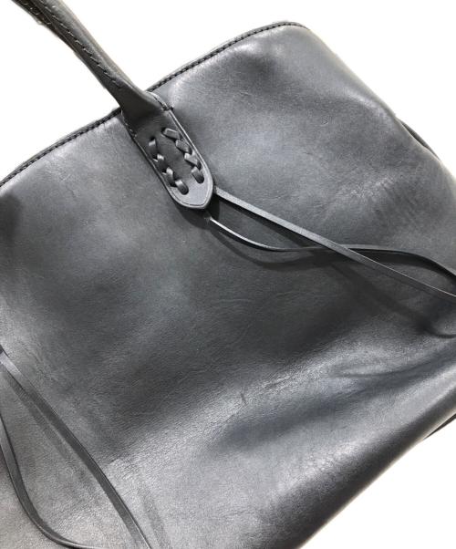 POLO RALPH LAUREN（ポロ・ラルフローレン）POLO RALPH LAUREN (ポロ・ラルフローレン) レザーサッチェルトートバッグ ブラックの古着・服飾アイテム