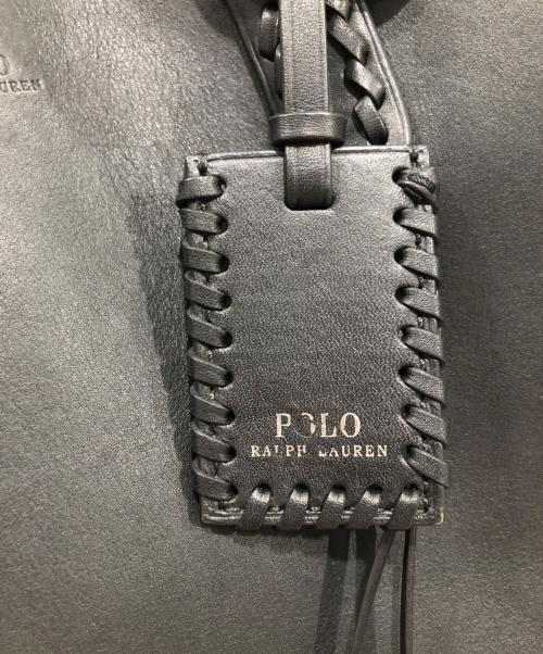 POLO RALPH LAUREN（ポロ・ラルフローレン）POLO RALPH LAUREN (ポロ・ラルフローレン) レザーサッチェルトートバッグ ブラックの古着・服飾アイテム