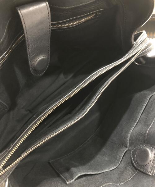 POLO RALPH LAUREN（ポロ・ラルフローレン）POLO RALPH LAUREN (ポロ・ラルフローレン) レザーサッチェルトートバッグ ブラックの古着・服飾アイテム