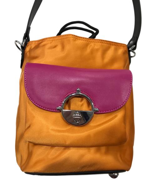 DIESEL（ディーゼル）DIESEL (ディーゼル) ナイロンバケットショルダーバッグ オレンジの古着・服飾アイテム