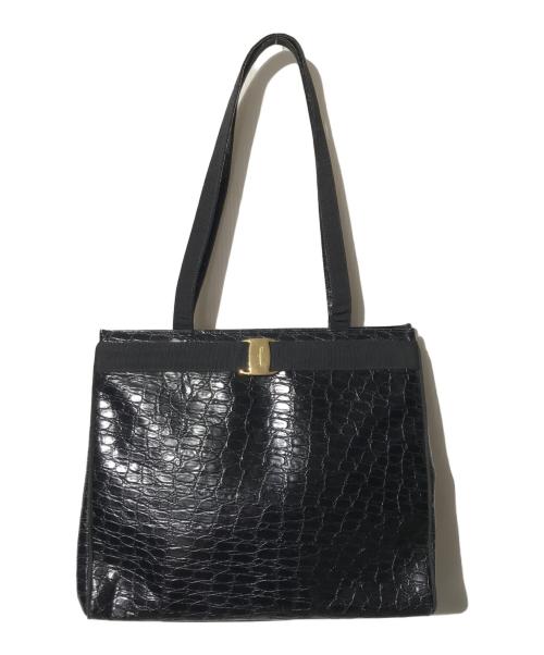 Salvatore Ferragamo（サルヴァトーレ フェラガモ）Salvatore Ferragamo (サルヴァトーレ フェラガモ) ガンチーニトートバッグ ブラックの古着・服飾アイテム