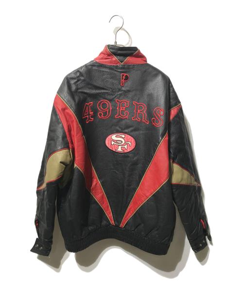 PRO LAYER（プロレイヤー）PRO LAYER (プロレイヤー) レザージャケット ブラック×レッド サイズ:Mの古着・服飾アイテム