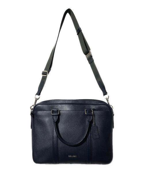 COACH（コーチ）COACH (コーチ) クロスグレインレザーブリーフケース ネイビーの古着・服飾アイテム
