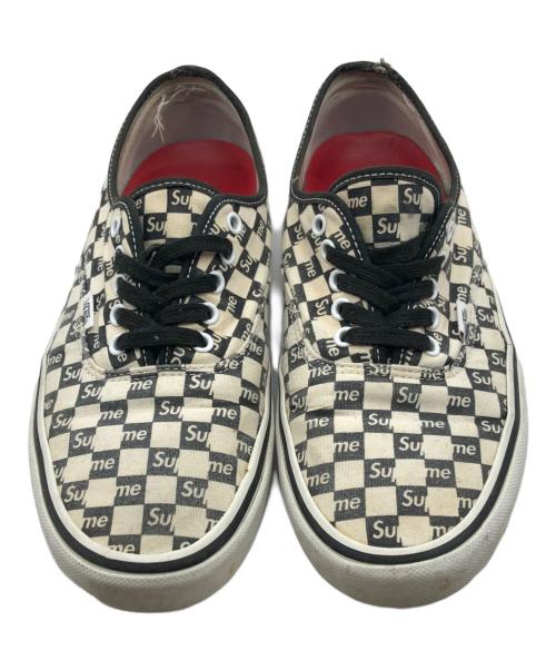 VANS（バンズ）VANS (バンズ) Supreme (シュプリーム) CHECKER LOGO AUTHENTIC ベージュ サイズ:28の古着・服飾アイテム