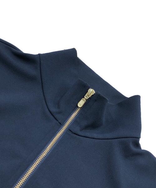 Lui's（ルイス）Lui's (ルイス) ジョーゼットスタンドハーフZIPカットソー ネイビー サイズ:Fの古着・服飾アイテム