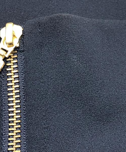 Lui's（ルイス）Lui's (ルイス) ジョーゼットスタンドハーフZIPカットソー ネイビー サイズ:Fの古着・服飾アイテム