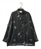 STUDIOUSステュディオス）の古着「ワイドポリロングシャツ」｜ブラック