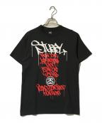 stussyステューシー）の古着「プリントTシャツ」｜ブラック