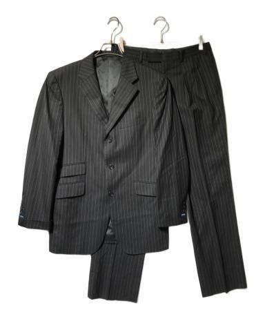 H5903◾️バーバリーブラックレーベル　ストライプウール　３釦スーツ Y2K 中古・古着通販】BURBERRY BLACK LABEL (バーバリーブラックレーベル