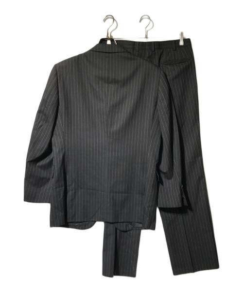 BURBERRY BLACK LABEL（バーバリーブラックレーベル）BURBERRY BLACK LABEL (バーバリーブラックレーベル) ウールストライプセットアップスーツ ブラック サイズ:40の古着・服飾アイテム