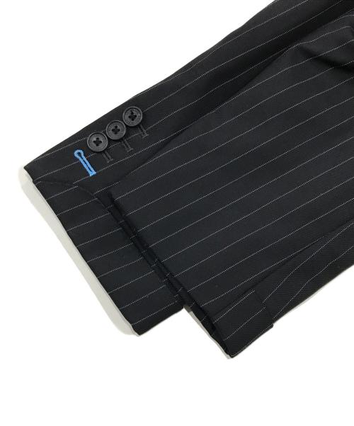 BURBERRY BLACK LABEL（バーバリーブラックレーベル）BURBERRY BLACK LABEL (バーバリーブラックレーベル) ウールストライプセットアップスーツ ブラック サイズ:40の古着・服飾アイテム