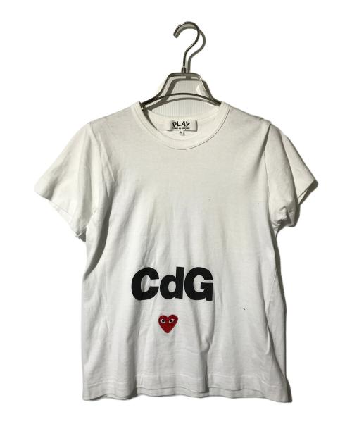 PLAY COMME des GARCONS（プレイコムデギャルソン）PLAY COMME des GARCONS (プレイ コムデギャルソン) Cdg X Play T-Shirt ホワイト サイズ:Mの古着・服飾アイテム