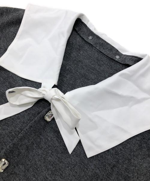 Bibiy.（ビビィ）Bibiy. (ビビィ) PENELOPE COLLAR KNIT グレー サイズ:Fの古着・服飾アイテム