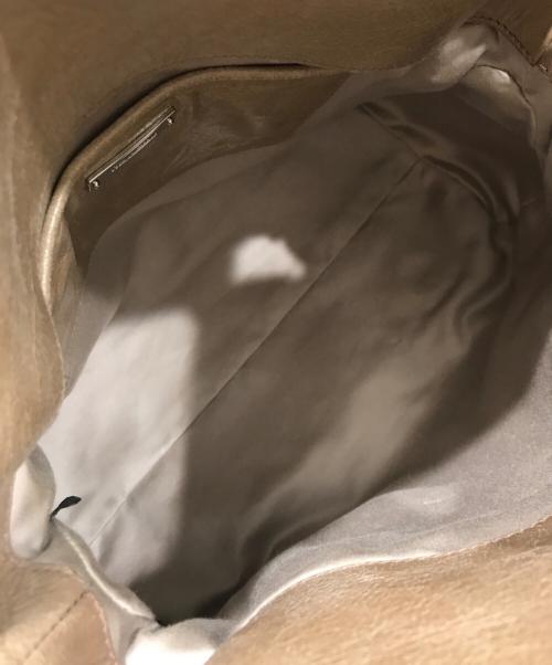 MIU MIU（ミュウミュウ）MIU MIU (ミュウミュウ) サイドリボン2wayレザーバッグ ベージュの古着・服飾アイテム