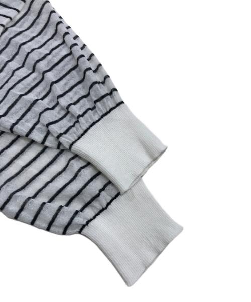 Max Mara Studio（マックスマーラ ストゥディオ）Max Mara Studio (マックスマーラ ストゥディオ) 半袖ボーダーニット ホワイト サイズ:Lの古着・服飾アイテム