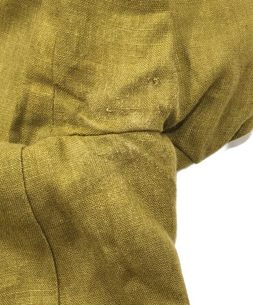 Yves Saint Laurent（イヴサンローラン）Yves Saint Laurent (イヴサンローラン) 90's金釦リネンダブルジャケット カーキ サイズ:Mの古着・服飾アイテム