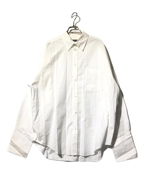 BALENCIAGA（バレンシアガ）BALENCIAGA (バレンシアガ) ワイドプリーツシャツ ホワイト サイズ:37の古着・服飾アイテム
