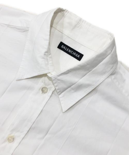 BALENCIAGA（バレンシアガ）BALENCIAGA (バレンシアガ) ワイドプリーツシャツ ホワイト サイズ:37の古着・服飾アイテム