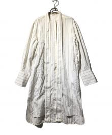 CELINE（セリーヌ）の古着「ストライプロングシャツ」｜アイボリー