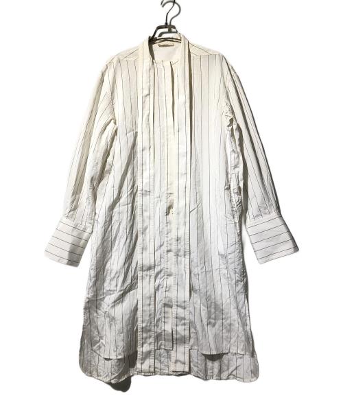CELINE（セリーヌ）CELINE (セリーヌ) ストライプロングシャツ アイボリー サイズ:34の古着・服飾アイテム